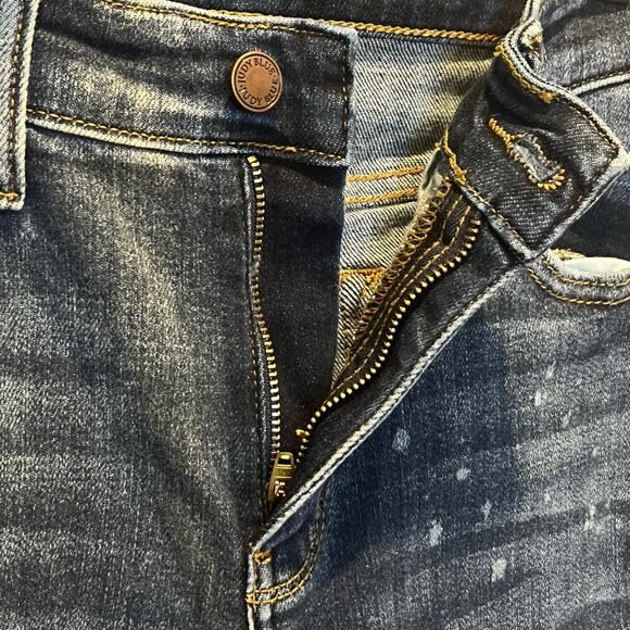 Judy Blue High-Rise Bleach Splash Boyfriend Jean Size 27 - Picture 6 of 8